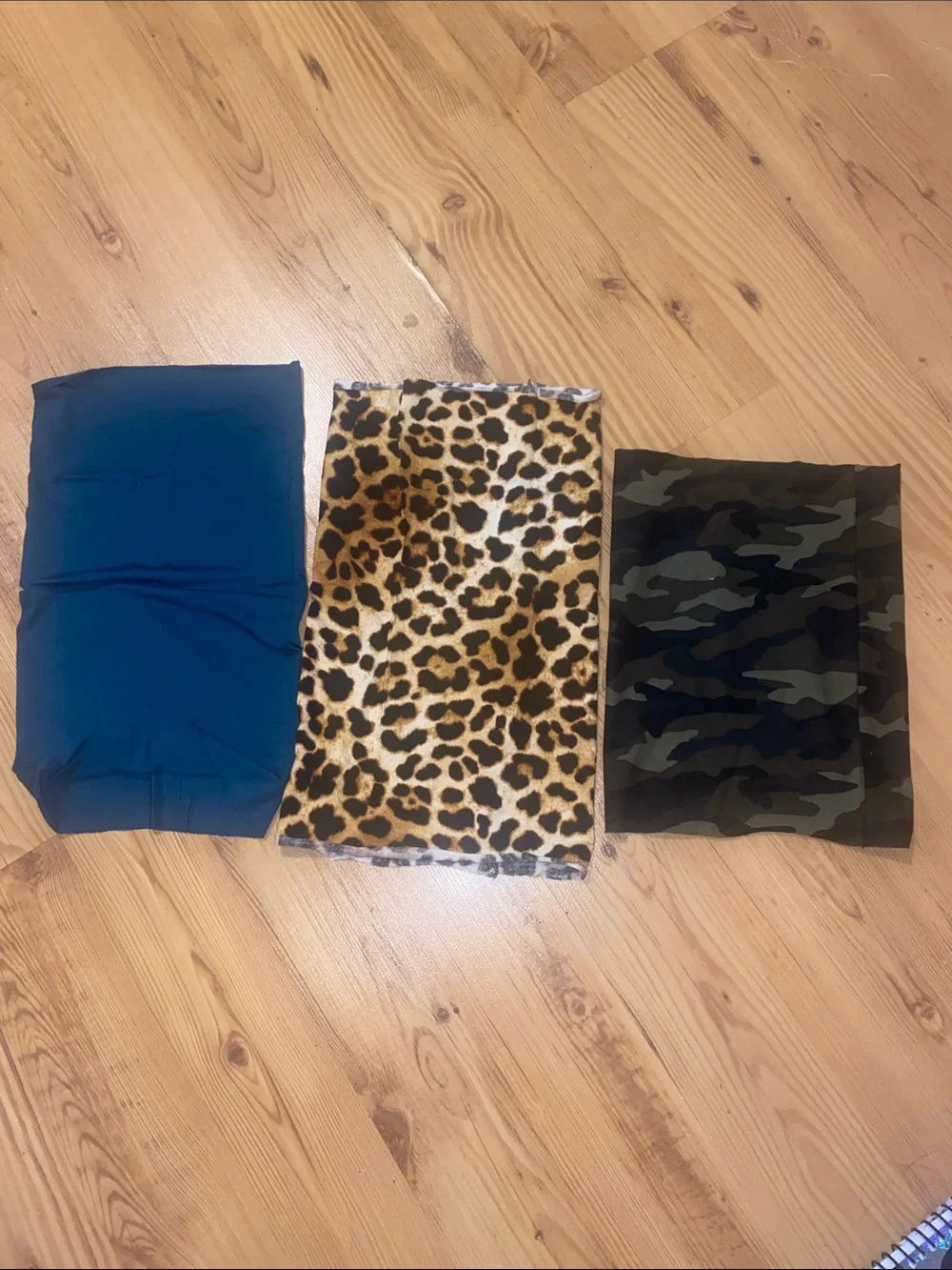 3-Pack Hair Scarves - Teal, Leopard, Camouflage